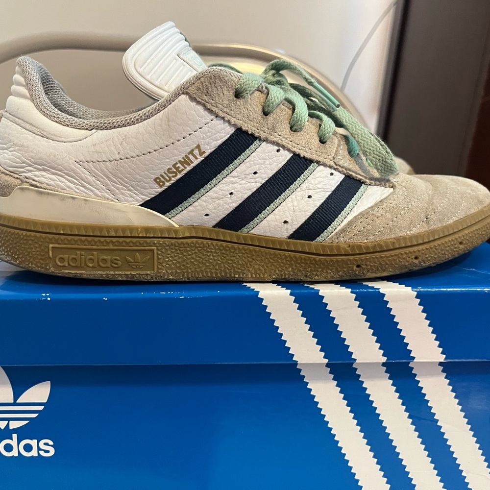 Adidas Mens White and Navy Sneakers